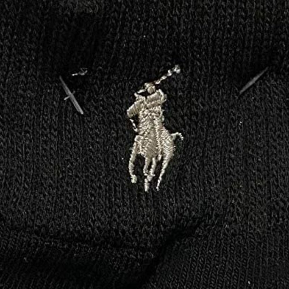 Polo Ralph Lauren Black Socks 6-Pair Cushioned Quarter Sport Socks Grey Pony - Picture 4 of 4